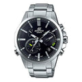 CASIO Solar Powered EDIFICE Waterproof Sports Stainless Steel Strap Quartz Sapphire Crystal Mens Black Analog EQB-700D-1A
