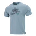 Men's Nike Sportswear Plant Flowers Logo Printing Sports Round Neck Short Sleeve Gray Blue T-Shirt DN5135-041