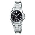 CASIO Minimalistic Fashion Steel Strip Waterproof Quartz Watch Black Stainless Steel Strap LTP-1215A-1A2