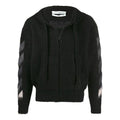 Off-White Back Printing hooded Knit Jacket Black OMHA073R20B020231088