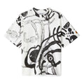 KENZO SS21 K-Tiger Large Short Sleeve White T-Shirt FB52TS6474SB-01B