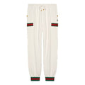 Gucci Knitted JoGGing Trousers With Webbing For Men White 625404-XJCOE-9146