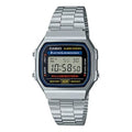 CASIO Unisex with Stainless Steel Bracelet Waterproof Mens Silver Digital A168WA-1W