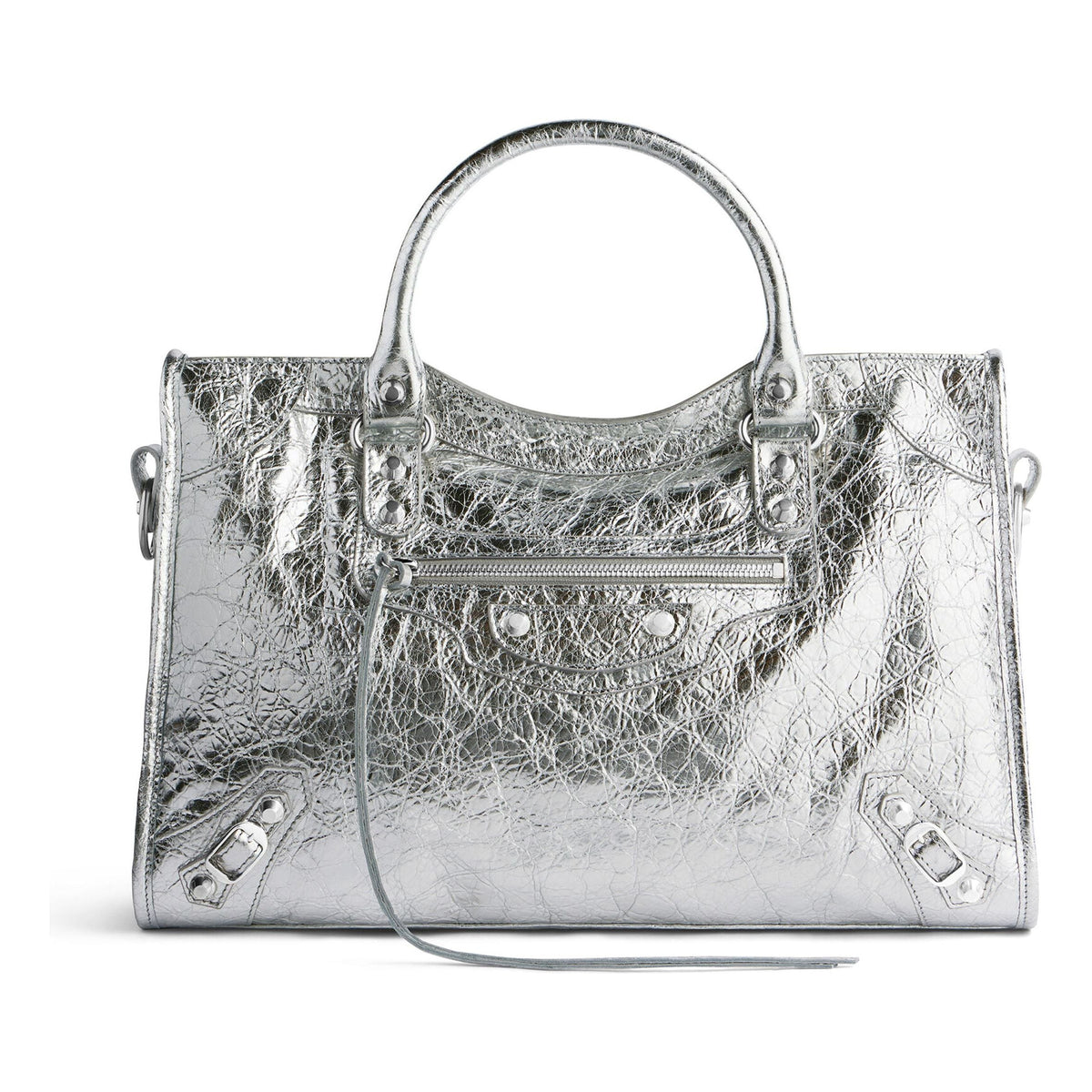 (WMNS) Balenciaga Le City Medium Bag Metallized 'Silver' 7977862AA9R8122