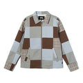 Men's Stussy Patchwork zip Jacket Zipper Plaid 115521