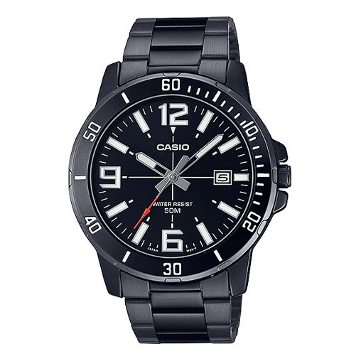 Casio Dress Classic Analog Watch 'Metallic Black White' MTP-VD01B-1BV