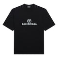 Balenciaga Mosaic Logo BB Alphabet Loose Short Sleeve Black 612965TKVI71070