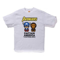 BAPE X Marvel Milo Captain America Tee Crossover Team USA Printing Short Sleeve Unisex White 2F23-110-905