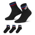 Nike Everyday Ankle Alphabet Logo Pattern Casual Sports Socks 3 Pairs Black DX5080-010