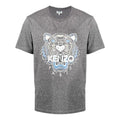 Men's KENZO Classic Tiger Head Printing Round Neck Short Sleeve Gray FA55TS0504YA-98