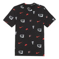 Nike Full Print Logo Athleisure Casual Sports Short Sleeve Black CV8963-010