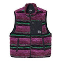 Stussy Striped Sherpa Vest 'Grape' 118468