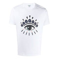 Men's KENZO Printing Round Neck Short Sleeve White FA55TS-0494YC