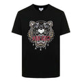 Men's KENZO Tiger Head Printing Round Neck Short Sleeve Black T-Shirt FB65TS0204YA-99