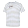 Men's Nike Stripe Alphabet Printing Round Neck Pullover Short Sleeve Lakers White T-Shirt DA5872-051