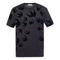 Alexander McQueen Swallow Printing Cotton Short Sleeve 'Pure Black' 291571-RLT73-1000