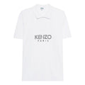 Men's KENZO Alphabet Printing Casual Short Sleeve Polo Shirt White F965PO0384BD-01