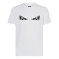 Men's FENDI Small Monster Eye Printing Short Sleeve White FY0894-A6ZD-F0QA0