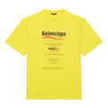 Men's Balenciaga Dry Cleaning Boxy Logo Printing Loose Short Sleeve Yellow 651795TKVF87175