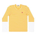 COMME des GARCONS PLAY L/S Bi-Colour Stripe White Sleeve T-Shirt 'Yellow White' AZ-T320-051-2