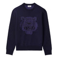 Men's KENZO SS21 Pattern Long Sleeves Round Neck Dark Blue FB55PU5843XA-76