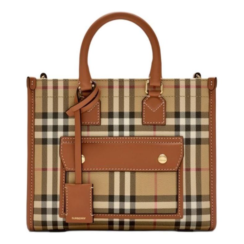 (WMNS) Burberry 26 Mini Freya Tote 'Archive Beige Briar Brown' 81097931