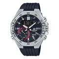 CASIO EDIFICE Waterproof Sports Sapphire Crystal Quartz Solar Powered Mens SilverBlack Analog/Digital Combo ECB-10YP-1A