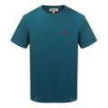 Men's Burberry Embroidered Logo Round Neck Casual Short Sleeve Blue 40146411