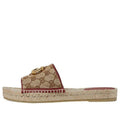 (WMNS) Gucci Double g Canvas Straw Woven Fashion Ebony Slippers 620120-KQWM0-9761