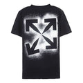 Off-White Splash Ink Arrow Round Neck Short Sleeve Black OMAA038E20JER0031001