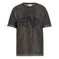 FENDI SS21 Mesh Round Neck Loose Short Sleeve Brown T-Shirt FS7375AG77F118W