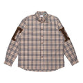 Men's Burberry Alphabet Pattern Vintage Plaid Long Sleeves Shirt Yellow 80423501