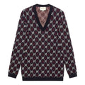 Gucci Logo Embroidered V Neck Sweater 'Navy' 553605-XKAHC-4548