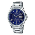 CASIO Waterproof Stainless Steel Strap Mens Blue Analog MTP-1384D-2A