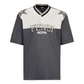Men's FENDI SS21 Mesh Splicing Alphabet Short Sleeve Gray FAF629A52EF1DS1