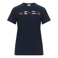 KENZO Alphabet Logo Pattern Round Neck Short Sleeve Navy Blue FA62TS8404SJ-76