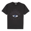 Men's KENZO Eye Embroidered Pattern Cotton Round Neck Short Sleeve Black FA5-5TS086-4YM-99