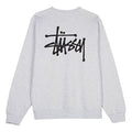 Men's Stussy Basic Back Large logo Round Neck Long Sleeves Gray 1914464ASHH