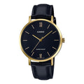 CASIO DRESS Large Gold Black quartz Watch Navy Blue Dark Blue Analog LTP-VT01GL-1B