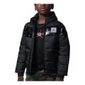 (GS) Air Jordan Bold Stripe Puffer Jacket 'Black' DC0037-010