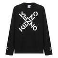 Men's KENZO SS21 Big X Pattern Round Neck Long Sleeves Black FB55TS1534SK-99
