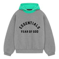 Fear of God Essentials SS24 Nylon Fleece Hoodie 'Dark Heather Oatmeal Mint Leaf' 202SP244312F