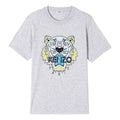 Men's KENZO Alphabet Tiger Head Pattern Printing Round Neck Short Sleeve light grey F955TS0504YA-94