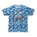 BAPE ABC FULL CAMO SHARK TEE Blue Camouflage Short Sleeve Unisex BAPE-SS18-115