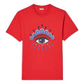 Men's KENZO Classic Eye Printing Round Neck Short Sleeve Red FA55TS0494YC-21