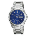 CASIO Waterproof Stainless Steel Strap Blue Dial Mens Blue Analog MTP-1239D-2A
