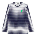 COMME des GARCONS PLAY Striped Long Heart Long Sleeves Tee 'Navy White' AZ-T052-051-1
