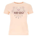 KENZO Tiger Head Printing Logo Pattern Round Neck Short Sleeve Pink FA62TS8464YB-34