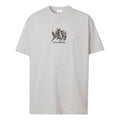 Men's Burberry Embroidered Pattern Loose Short Sleeve Gray 80441331