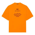 Men's Balenciaga FW21 HI MY NAME IS WIDE FIT Alphabet Printing Retro Knit Short Sleeve Orange 661715TKVH57513